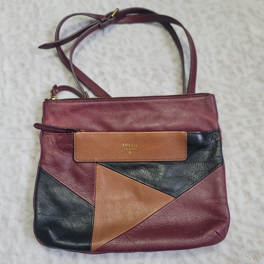 Fossil Cow Hide Leather Women's Crossbody Bag Multicolor
